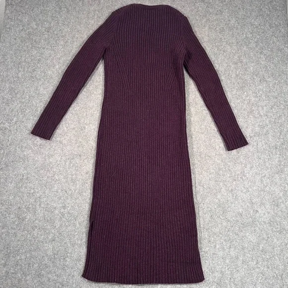 Marine Layer Ribbed Purple Marnie Wool Blend Sweater Midi‎ Dress Women Size M - Picture 4 of 7